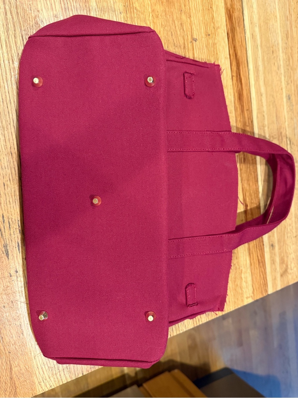 Classic Burgundy Boat Tote Bag with Gold Hardware - Picture 2 of 7